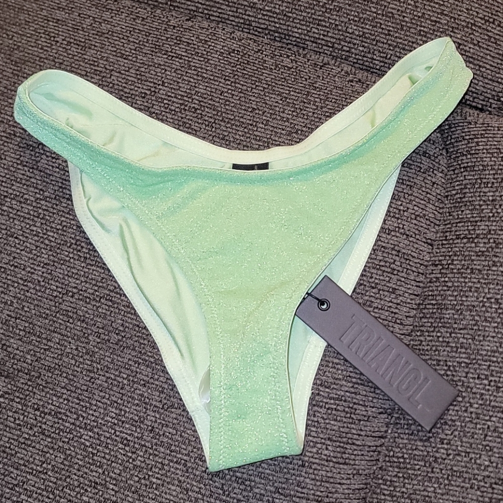triangl lime green sparkle Cheeky bathing suit bottom